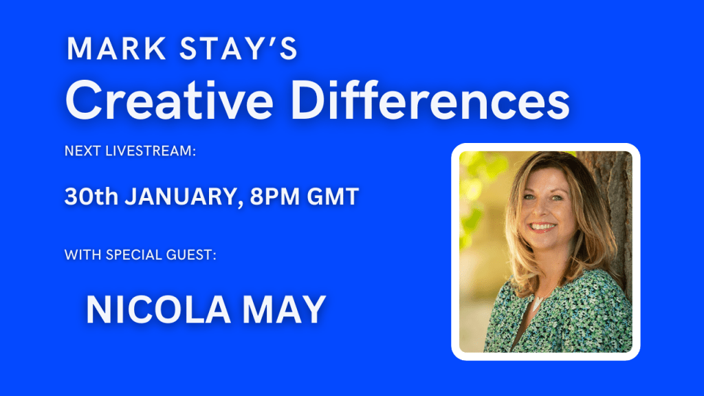 Join Nicola May on the Creative Differences&nbsp;livestream